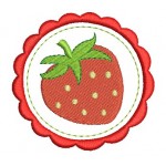 Stickdatei - Erdbeer Button